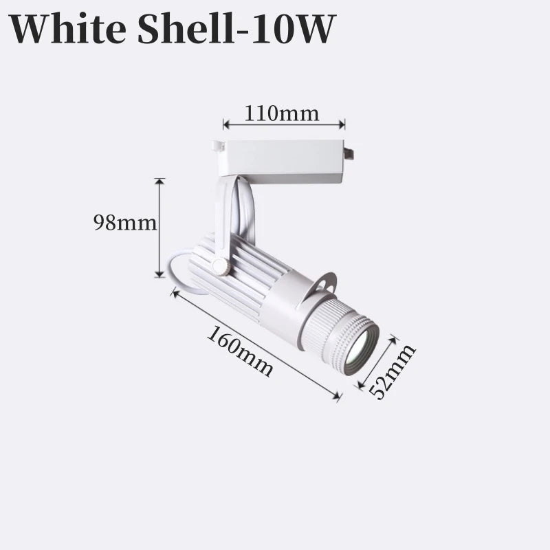 RGB Stage Zoom LED Track Lights Adjustable Focus Logo Projector Ceiling Spotlights Picture Gallery Theater Rail Lighting Fixture