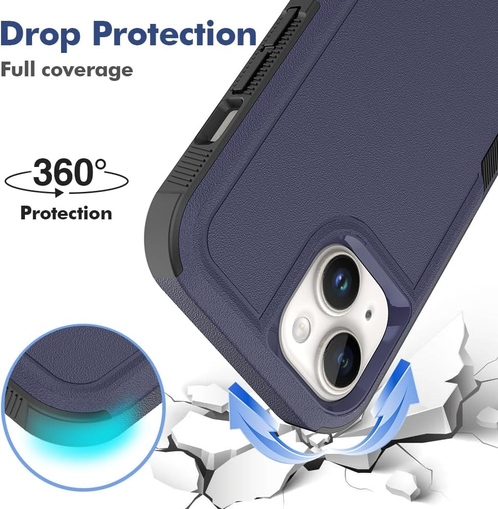 Case for Iphone 15 Case 6.1 Inch, Shockproof, Strong and Durable Phone Protective Case, Blue