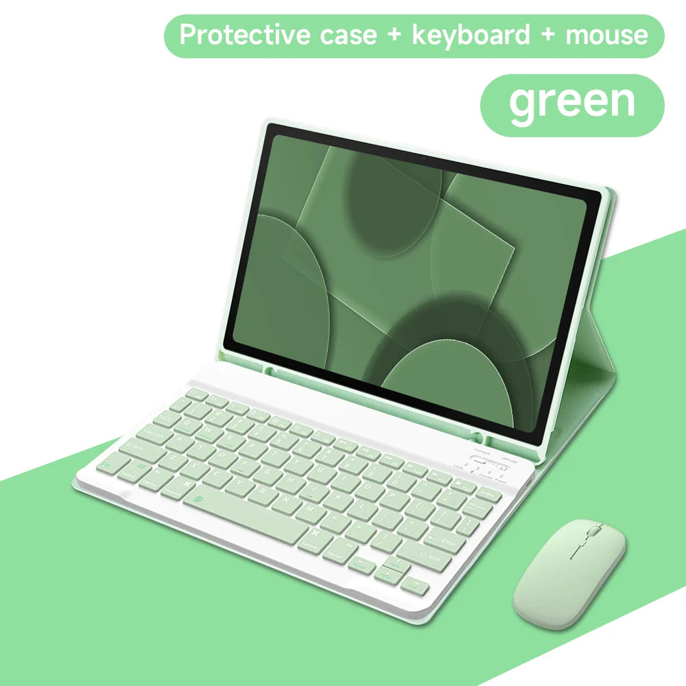Tablet Case for Samsung Galaxy Tab S8 A8 S6 Lite Tablet Case with Bluetooth Keyboard Mouse Case for Samsung S7 plus S7 FE Case