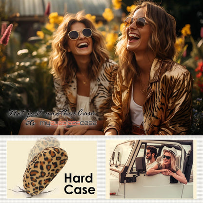 Hard Sunglasses Case - Women Glasses Case Holder - Large Durable Eyeglass Case Hard Shell with Pouch & Cloth