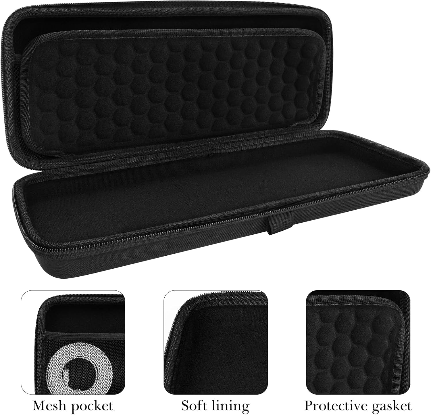Hard Travel Case for Compact 65% Keyboard, Computer 68 Key Wireless/Wired Keyboard Carrying Storage Box Bag, Compatible with Keychron Q2 V2 Corsair K65 PRO ASUS ROG Falchion NX 65%