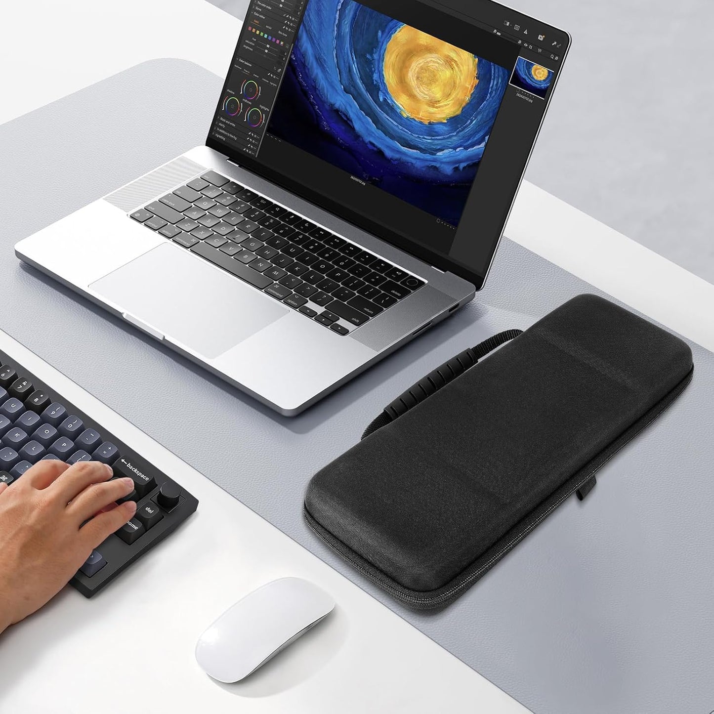 Hard Travel Case for Compact 65% Keyboard, Computer 68 Key Wireless/Wired Keyboard Carrying Storage Box Bag, Compatible with Keychron Q2 V2 Corsair K65 PRO ASUS ROG Falchion NX 65%