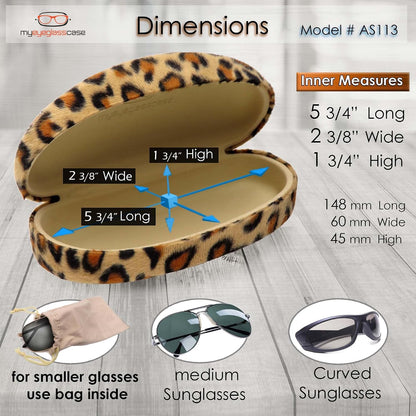 Hard Sunglasses Case - Women Glasses Case Holder - Large Durable Eyeglass Case Hard Shell with Pouch & Cloth