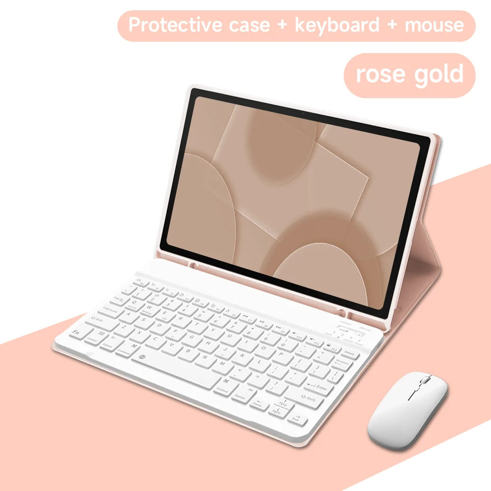 Tablet Case for Samsung Galaxy Tab S8 A8 S6 Lite Tablet Case with Bluetooth Keyboard Mouse Case for Samsung S7 plus S7 FE Case