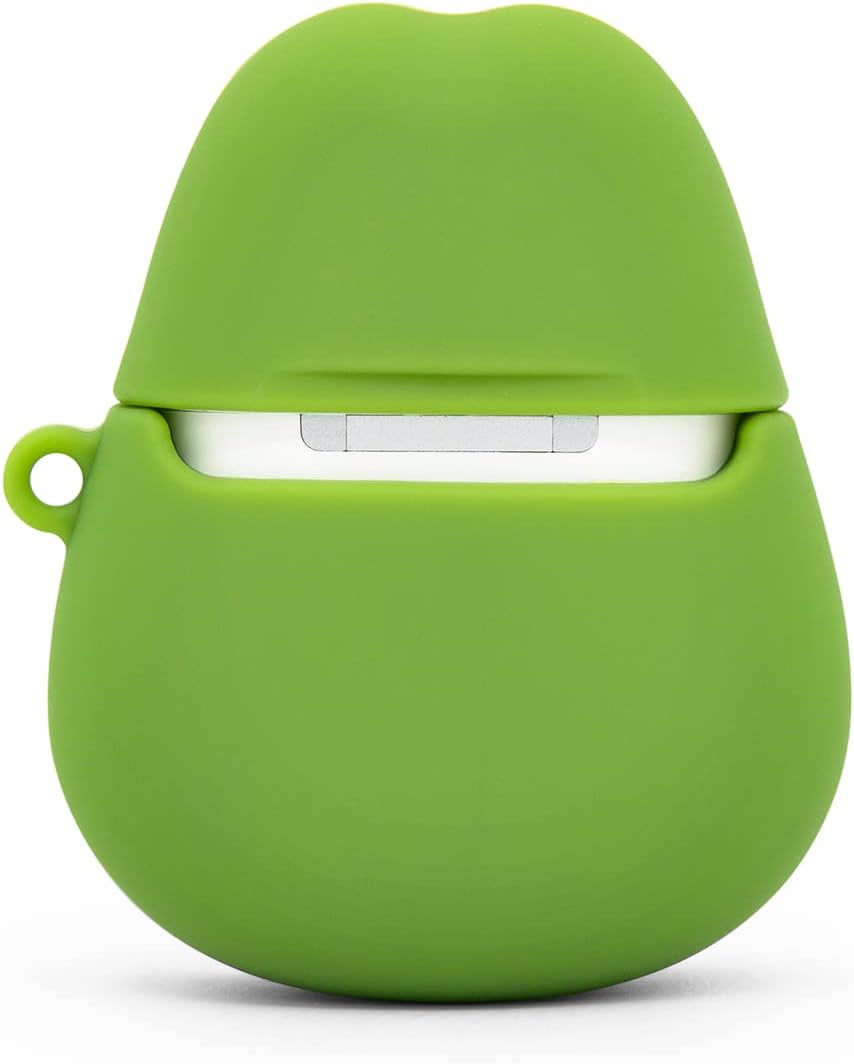 Cute Airpods Case, Airpods 2 Case, Funny 3D Cartoon Fruit Avocado Case, Soft Silicone Full Protection Shockproof Charging Case Cover with Keychain Airpods 1&2 Case for Kids Girls Boys Women