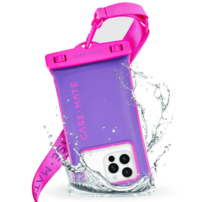 IP68 Floating Waterproof Phone Pouch / Case with Detachable Crossbody Lanyard - Purple Paradise