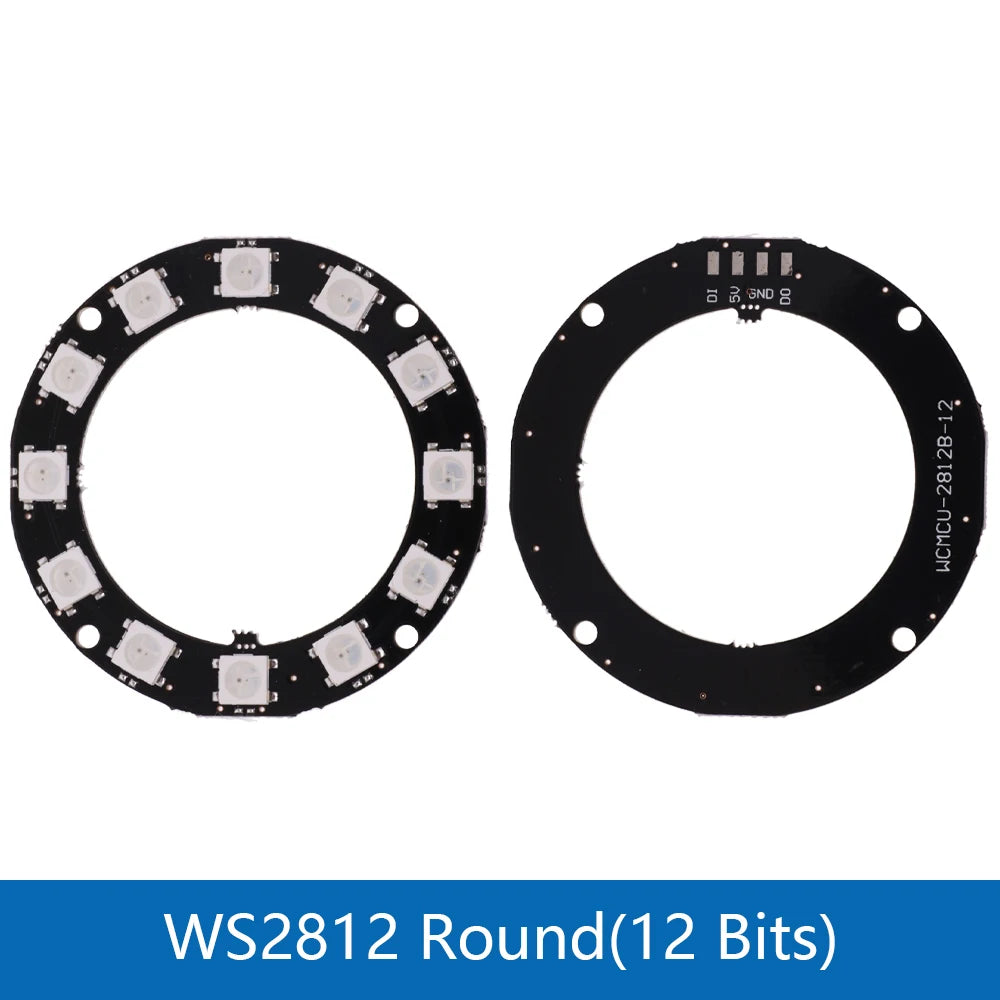 RGB LED Ring  1 3 4 7 8 9 12 16 24 32 Bits LEDs WS2812 5050 RGB LED Ring Lamp Light with Integrated Drivers For Arduino DIY Kit