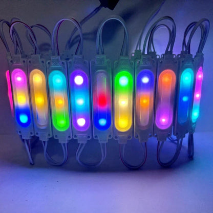 RGB Flowing Light Highlight with Lens Led Module Waterproof IP65 Foldable COB Light Strip Backlight Shop Banner Car Decoration
