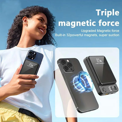 100000mAh Magnetic Powerbank Magnetic Power Bank Wireless Fast Charger For iPhone Backup Battery For Magsafe
