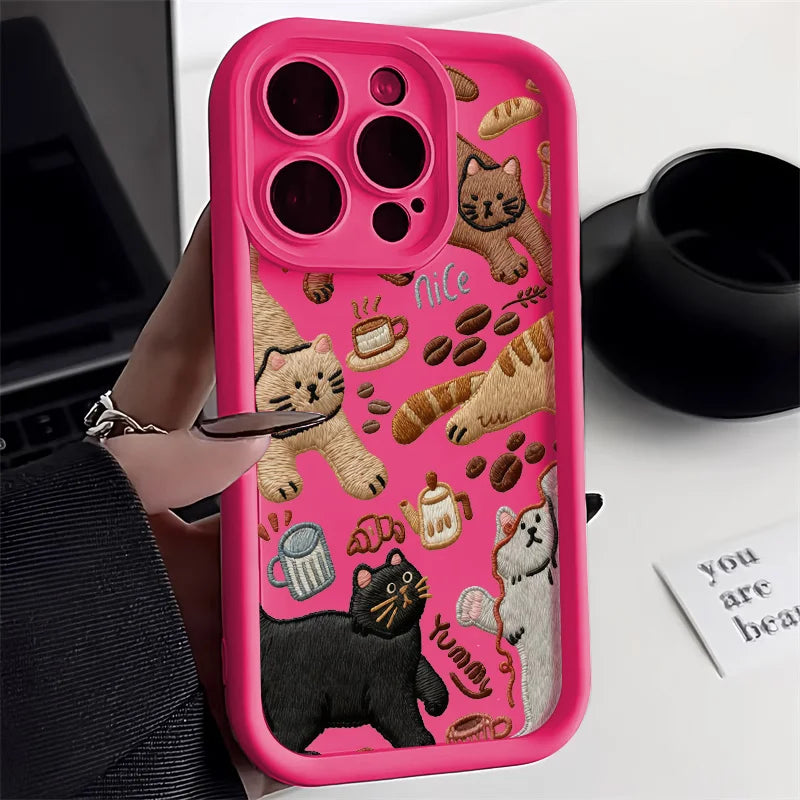 Cute Flower Phone Case For iPhone 17 Case iPhone 15 13 16 11 14 12 17 Pro Max XR 8 Plus SE Soft Matte Shockproof Silicone Cover