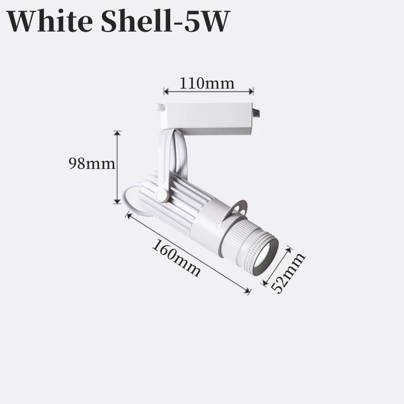 RGB Stage Zoom LED Track Lights Adjustable Focus Logo Projector Ceiling Spotlights Picture Gallery Theater Rail Lighting Fixture