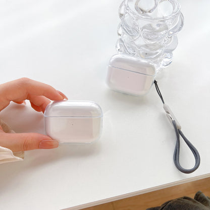 Clear Soft TPU Earphone Case for Airpods 4 3 2 1 Pro Pro2 Pro 3 Shockproof with Lanyard Strap for Airpods 4 Charging Case Cover