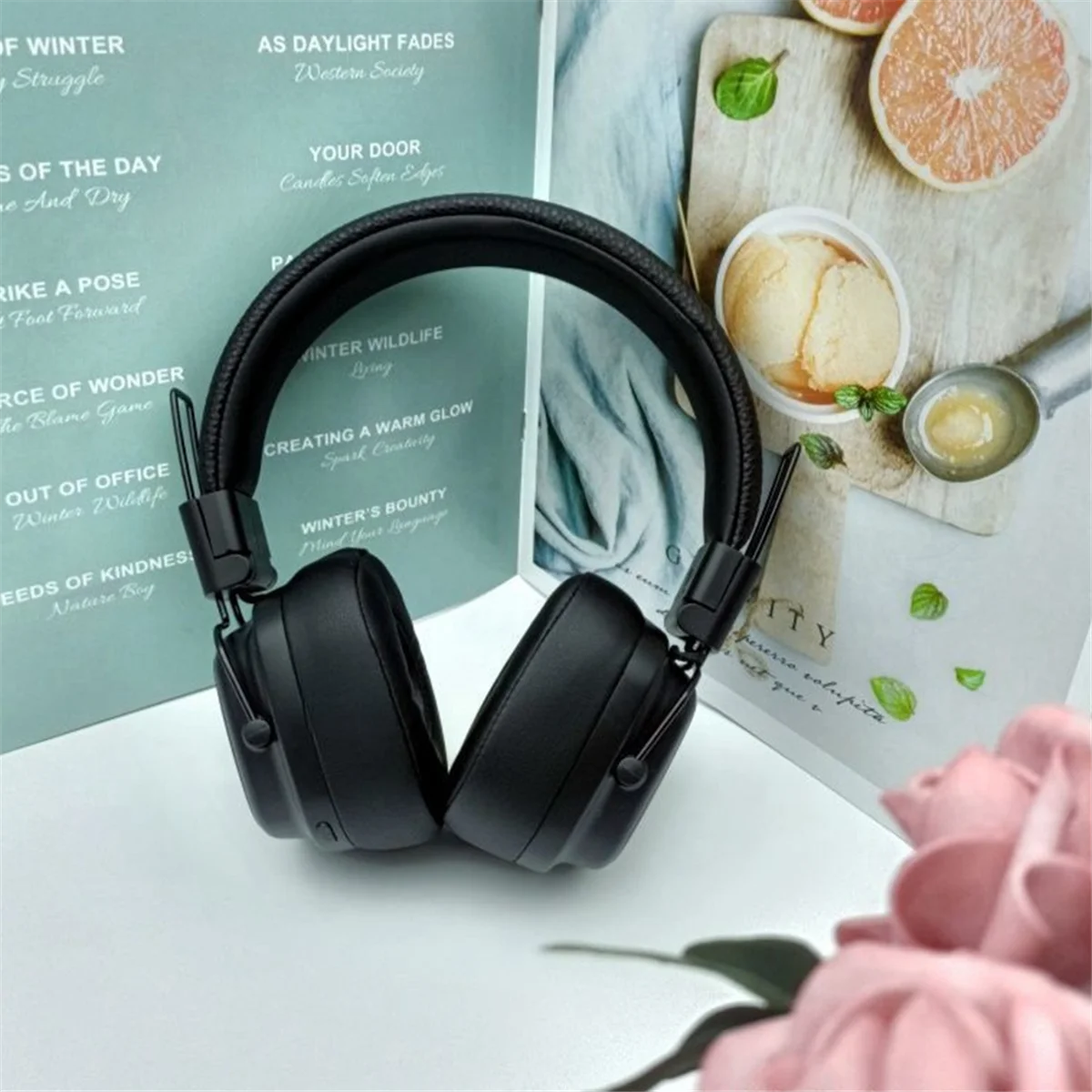 Headset for MAJOR IV Luminous Wireless Bluetooth Headset Heavy Bass Multi-Function Headset Microphone, Brown