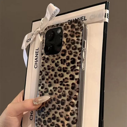 Cute Leopard Print Clear Phone Case For iPhone 16 15 14 13 12 11 17 Pro Max 15 Pro XS XR X 7 8 Plus Shockproof Silicone Cover