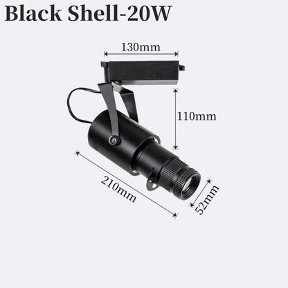 RGB Stage Zoom LED Track Lights Adjustable Focus Logo Projector Ceiling Spotlights Picture Gallery Theater Rail Lighting Fixture