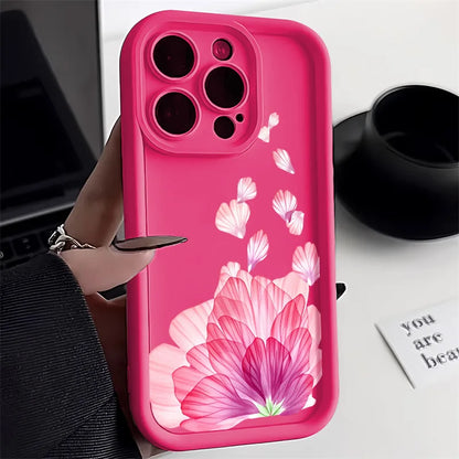 Cute Flower Phone Case For iPhone 17 Case iPhone 15 13 16 11 14 12 17 Pro Max XR 8 Plus SE Soft Matte Shockproof Silicone Cover