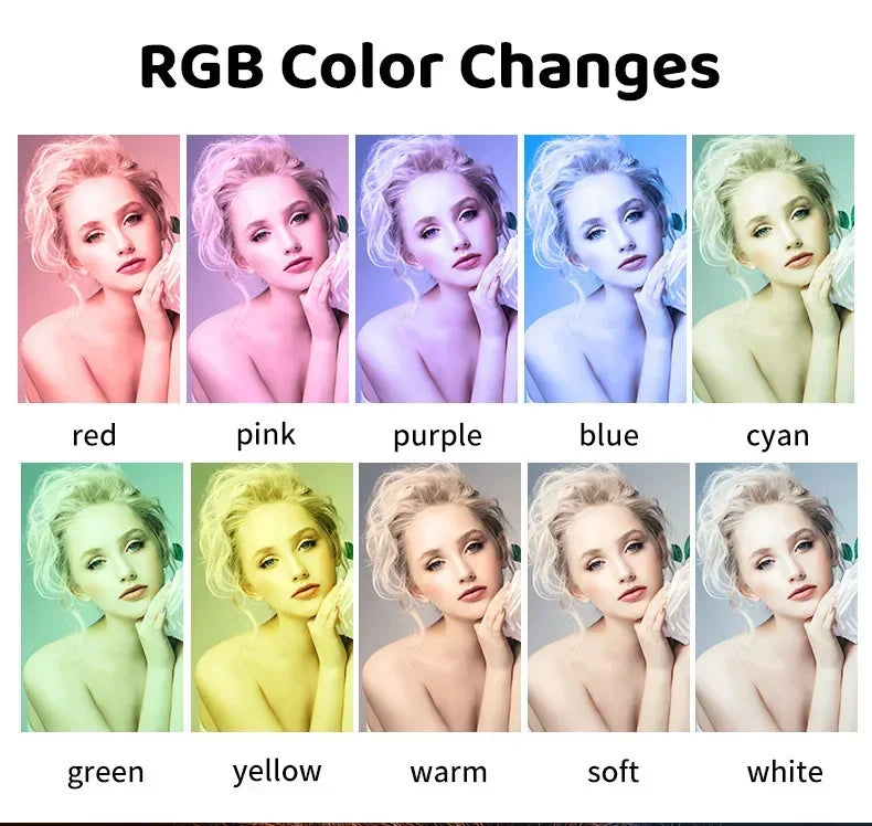 RGB Ring Light Lamp Round Remote Control For Smartphone Mobile Led Video Light Ring For Makeup Youtube Photographic Lighting