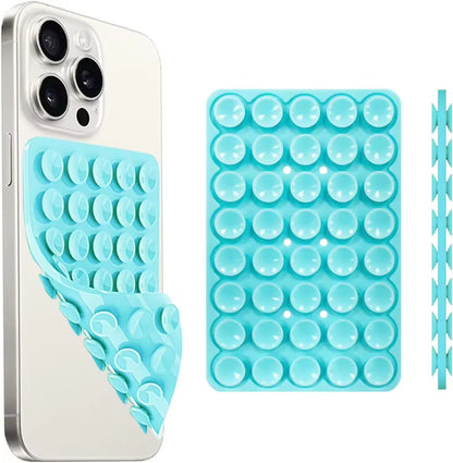 Silicone Suction Cup Phone Case Mount Double Sided Hands-Free Strong Grip Holder for Selfies and Videos for iPhone Android