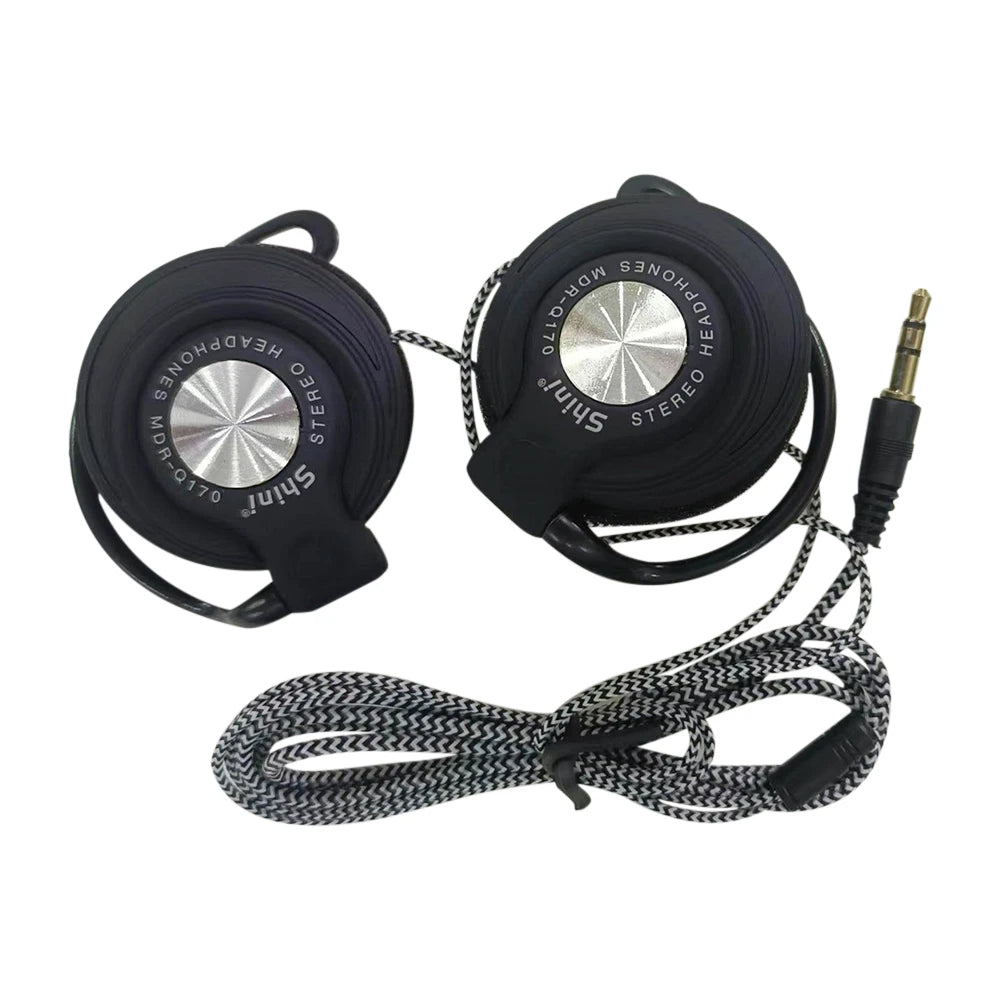 3.5mm Wired Headphones HIFI Heavy Bass Headset Over-ear Adjustable Ear Hook Earphones Music Headset For Mp3/MP4 Phone