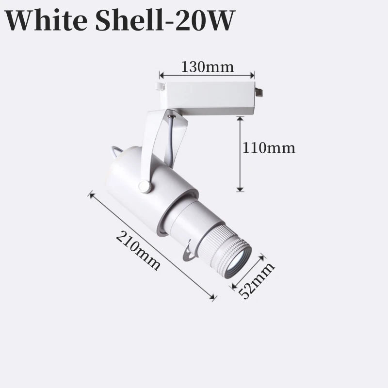 RGB Stage Zoom LED Track Lights Adjustable Focus Logo Projector Ceiling Spotlights Picture Gallery Theater Rail Lighting Fixture