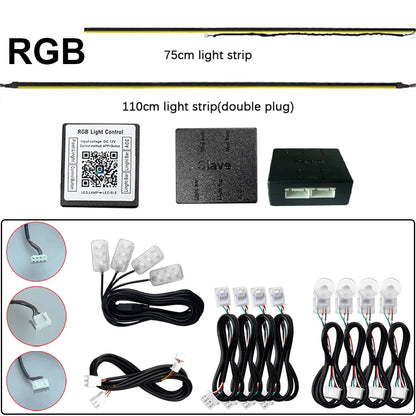RGB "LED Lamp"App Light Ambient Accessories 4 wire LED Light Strip Door Light Storage Light Footlight Main/Sub Controller Parts