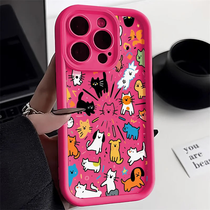 Cute Flower Phone Case For iPhone 17 Case iPhone 15 13 16 11 14 12 17 Pro Max XR 8 Plus SE Soft Matte Shockproof Silicone Cover