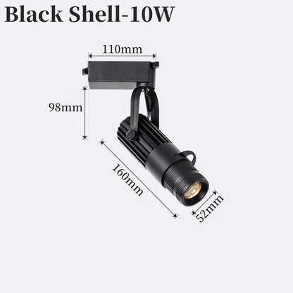 RGB Stage Zoom LED Track Lights Adjustable Focus Logo Projector Ceiling Spotlights Picture Gallery Theater Rail Lighting Fixture