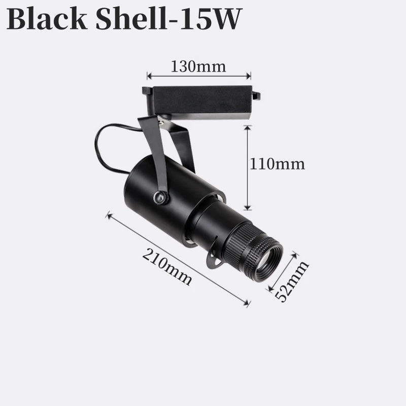 RGB Stage Zoom LED Track Lights Adjustable Focus Logo Projector Ceiling Spotlights Picture Gallery Theater Rail Lighting Fixture