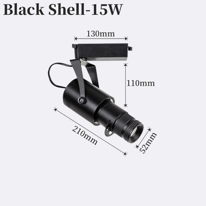 RGB Stage Zoom LED Track Lights Adjustable Focus Logo Projector Ceiling Spotlights Picture Gallery Theater Rail Lighting Fixture