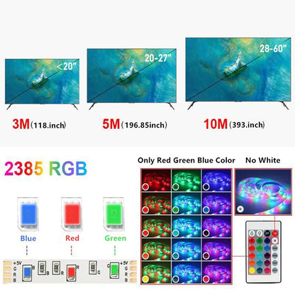 RGB PC LED TV USB Light Strip Backlight 2835 0.5m- 5m Warm White RGB 5 V Volt Led Strip Lights For Gaming Living Room Decoration
