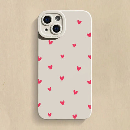 Black Love Heart Phone Case For iPhone 17 16 14 15 13 12 11 Pro Max X XR XS 7 8 15 16 Plus SE Shockproof Silicone Soft Cover