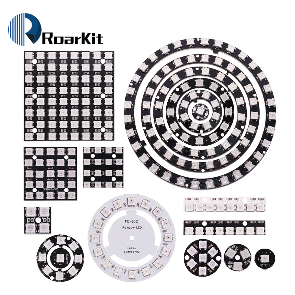 RGB LED Ring  1 3 4 7 8 9 12 16 24 32 Bits LEDs WS2812 5050 RGB LED Ring Lamp Light with Integrated Drivers For Arduino DIY Kit