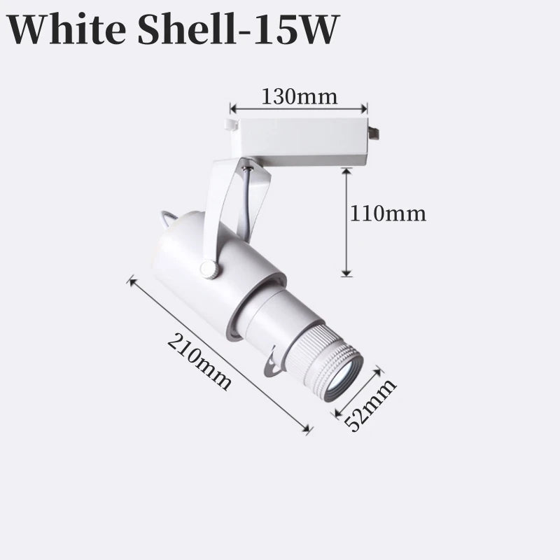RGB Stage Zoom LED Track Lights Adjustable Focus Logo Projector Ceiling Spotlights Picture Gallery Theater Rail Lighting Fixture