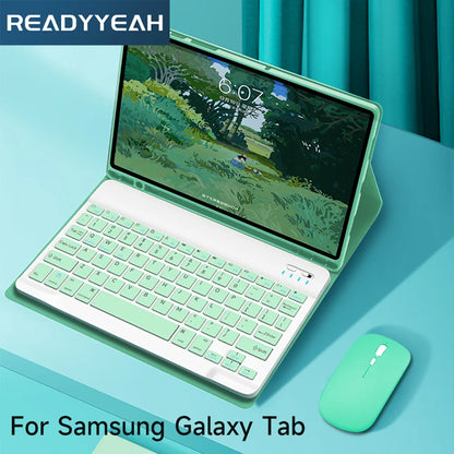 Tablet Case for Samsung Galaxy Tab S8 A8 S6 Lite Tablet Case with Bluetooth Keyboard Mouse Case for Samsung S7 plus S7 FE Case