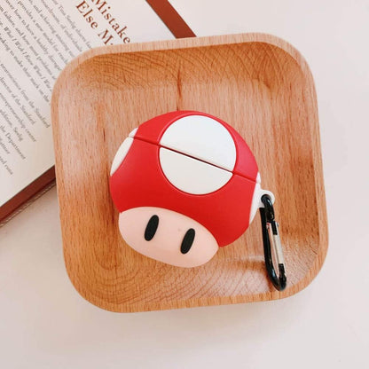 Wireless Earphone Case,Thick Soft Portable Silicone Protective Shockproof Skin Cover Storage Box Compatible with Apple Airpods 2&1 Charging Station Case(Mushroom,Airpods 2&1)