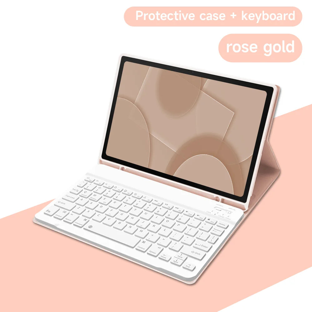 Tablet Case for Samsung Galaxy Tab S8 A8 S6 Lite Tablet Case with Bluetooth Keyboard Mouse Case for Samsung S7 plus S7 FE Case