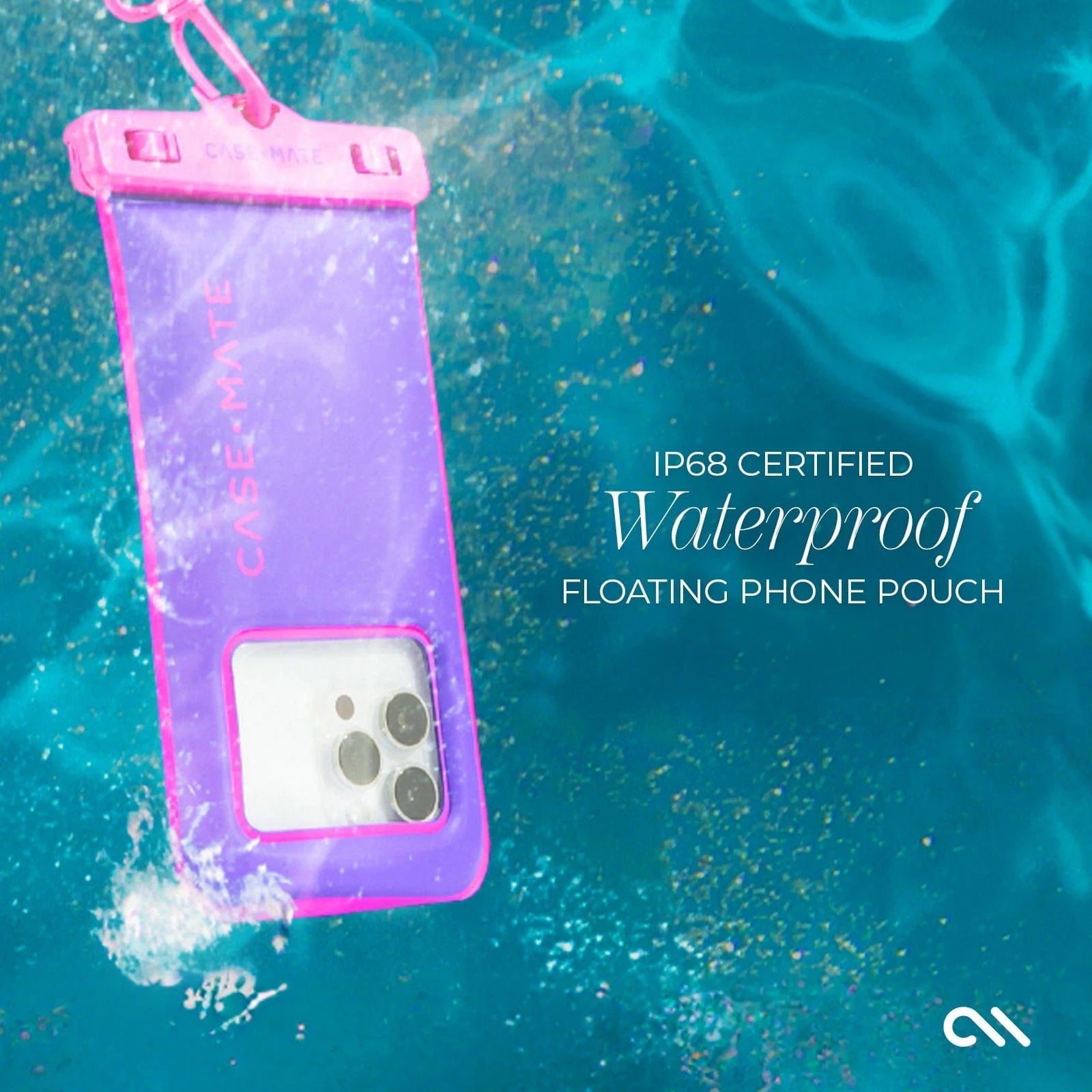 IP68 Floating Waterproof Phone Pouch / Case with Detachable Crossbody Lanyard - Purple Paradise