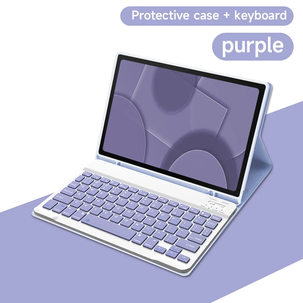 Tablet Case for Samsung Galaxy Tab S8 A8 S6 Lite Tablet Case with Bluetooth Keyboard Mouse Case for Samsung S7 plus S7 FE Case