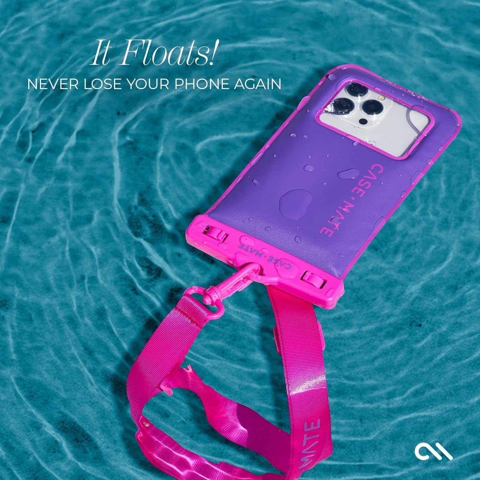 IP68 Floating Waterproof Phone Pouch / Case with Detachable Crossbody Lanyard - Purple Paradise